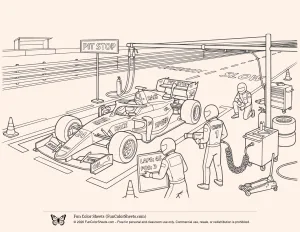 Formula 1 Race Car in Pit