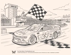 NASCAR Race Car Coloring Page