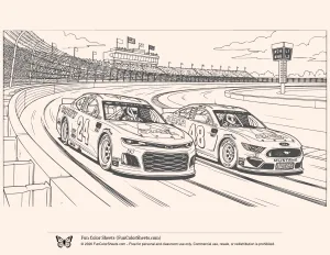 NASCAR Racing Coloring Page